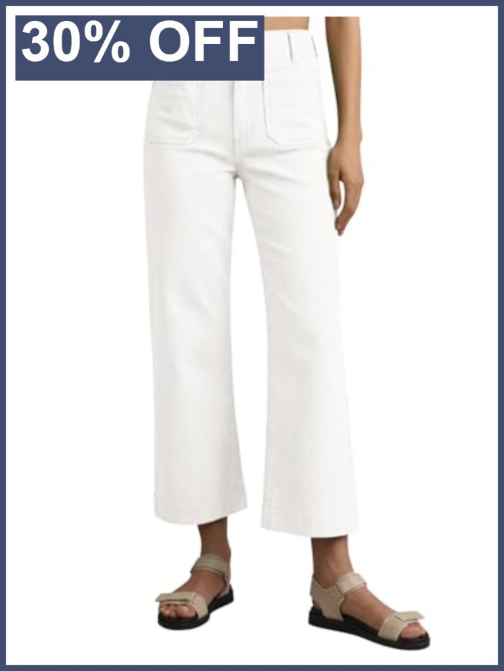 Women's High Waisted Cropped Striped Jeans Stretch Denim Pants